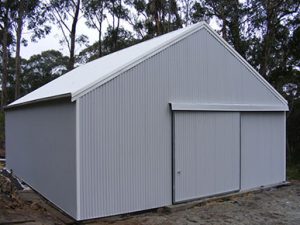 Industrial/Commerical Shed with sliding door by Judds Garages in Lake Macquarie