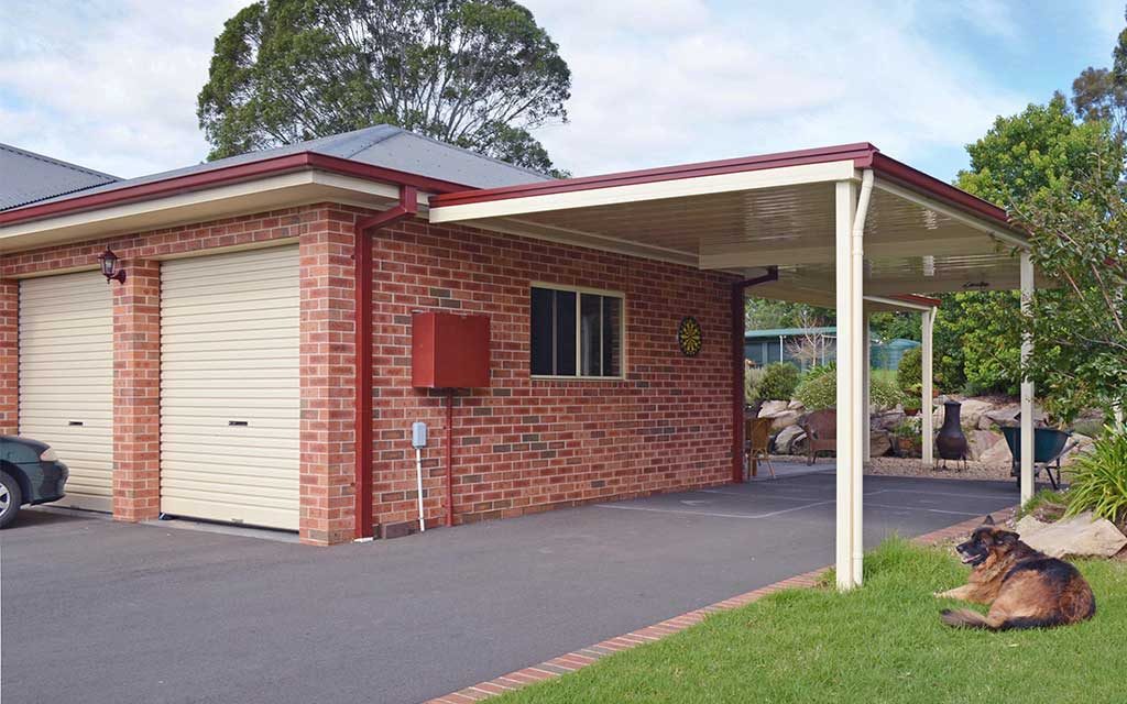 Flat roof awning in the Hunter region by Judds Garages