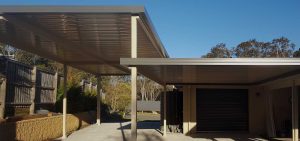 Custom awning attached to a carport in Bolwarra by Judds Garages
