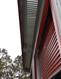 Monopitch double garage near Raymond Terrace – detail of front eave